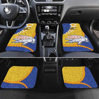 Torba Province Car Mats Vanuatu Pattern Crocodile - Plumeria Flag Color LT14 Set 4pcs Yellow - Polynesian Pride