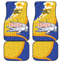 Torba Province Car Mats Vanuatu Pattern Crocodile - Plumeria Flag Color LT14 - Polynesian Pride