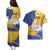 Torba Province Couples Matching Puletasi and Hawaiian Shirt Vanuatu Pattern Crocodile - Plumeria Flag Color