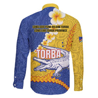 Torba Province Family Matching Off Shoulder Maxi Dress and Hawaiian Shirt Vanuatu Pattern Crocodile - Plumeria Flag Color