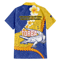 Torba Province Family Matching Summer Maxi Dress and Hawaiian Shirt Vanuatu Pattern Crocodile - Plumeria Flag Color