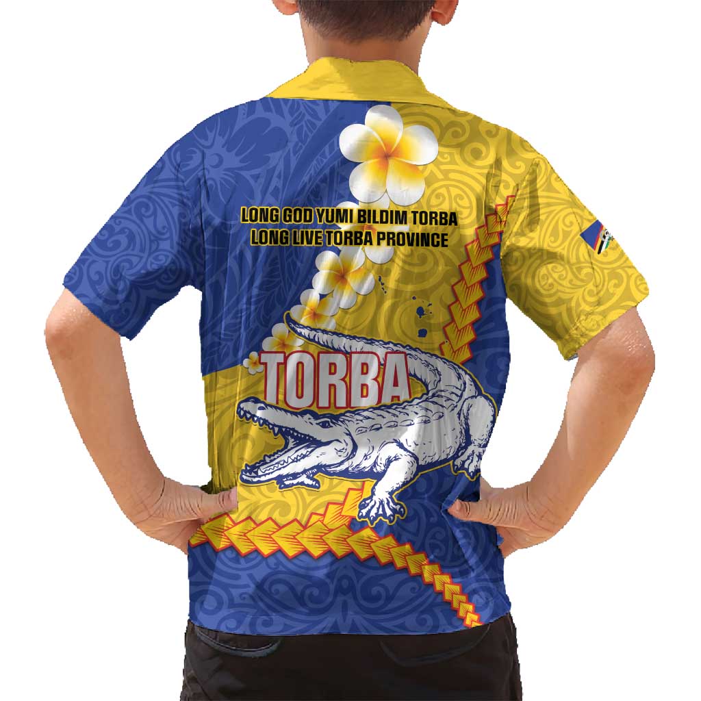 Torba Province Family Matching Tank Maxi Dress and Hawaiian Shirt Vanuatu Pattern Crocodile - Plumeria Flag Color