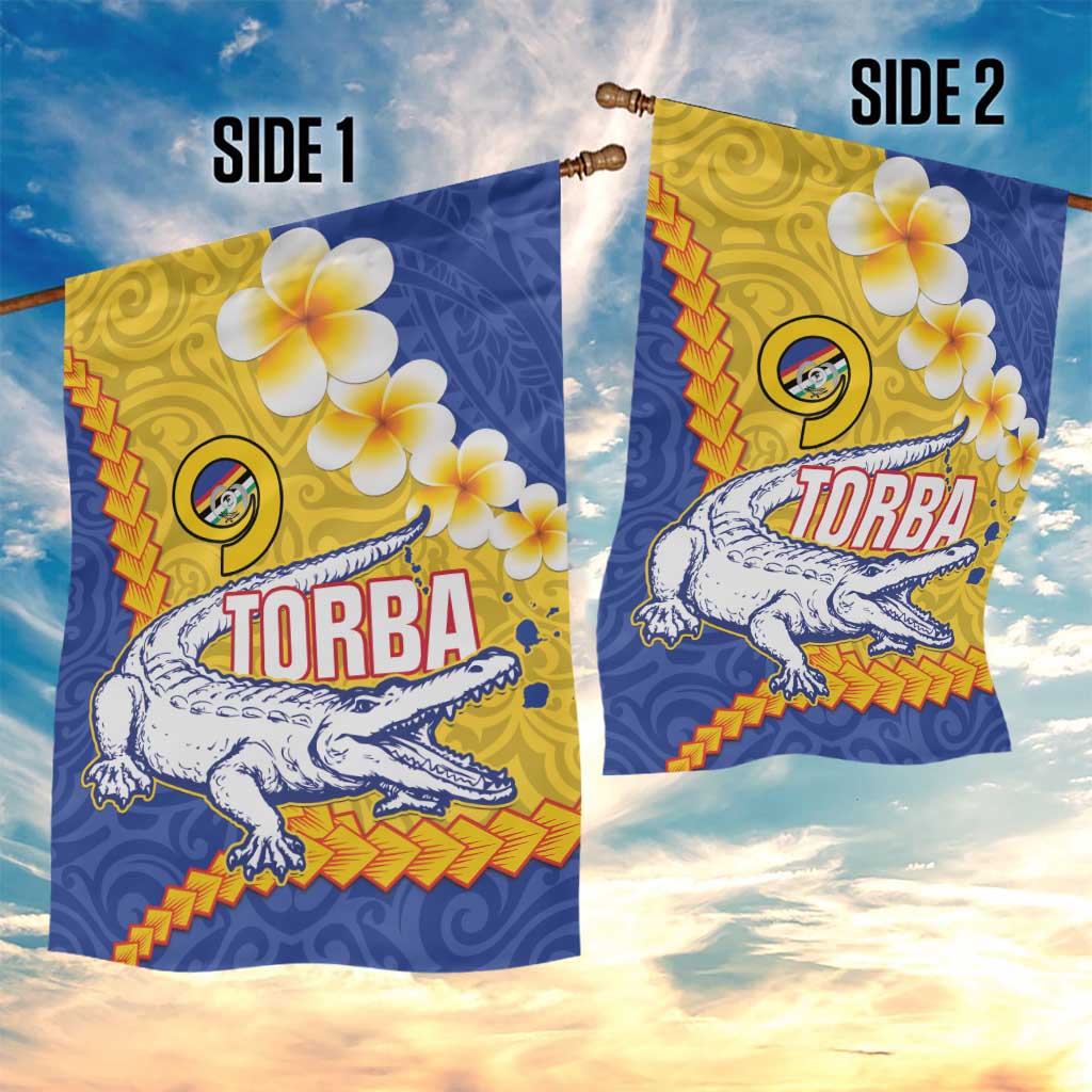 Torba Province Garden Flag Vanuatu Pattern Crocodile - Plumeria Flag Color LT14 - Polynesian Pride