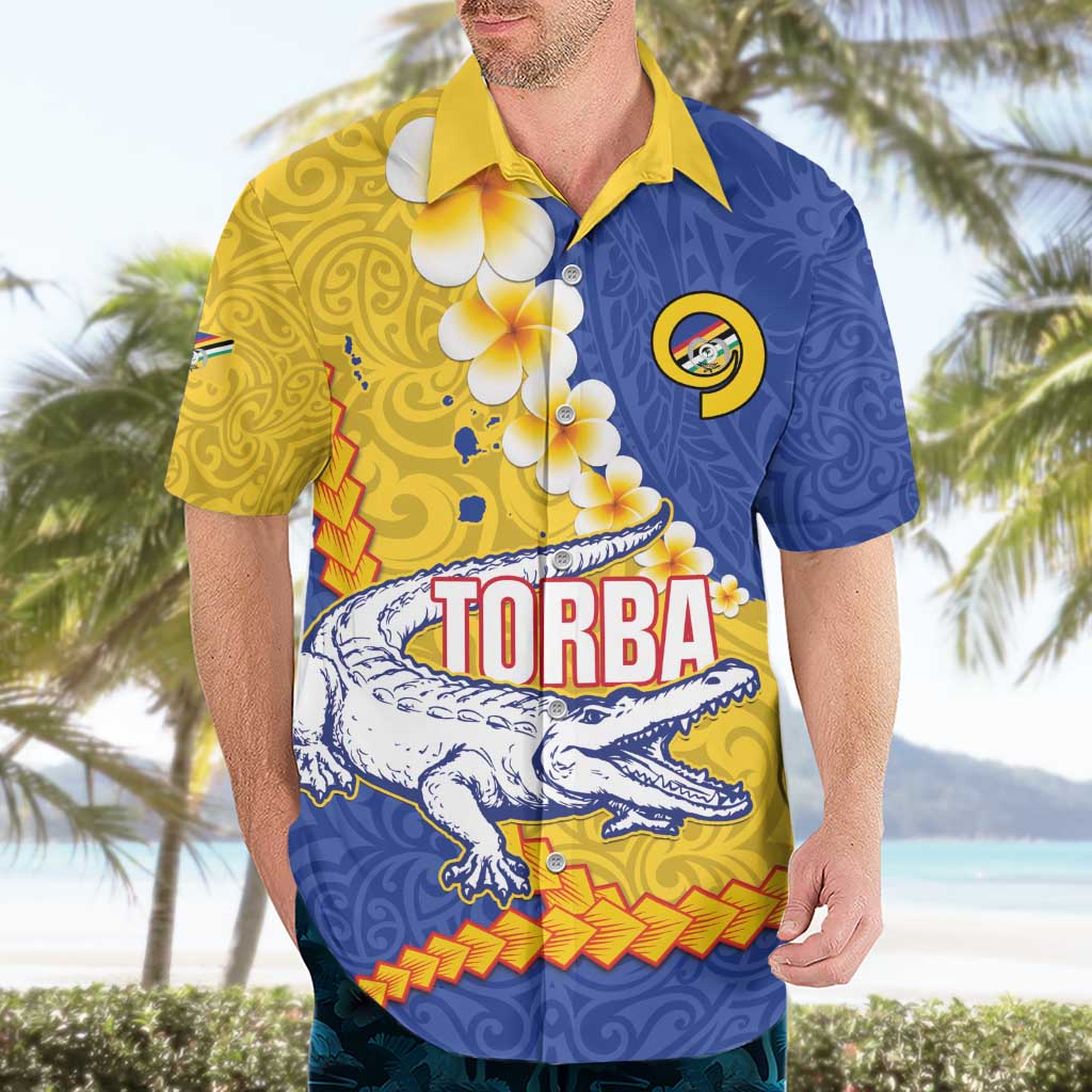 Torba Province Hawaiian Shirt Vanuatu Pattern Crocodile - Plumeria Flag Color LT14 - Polynesian Pride
