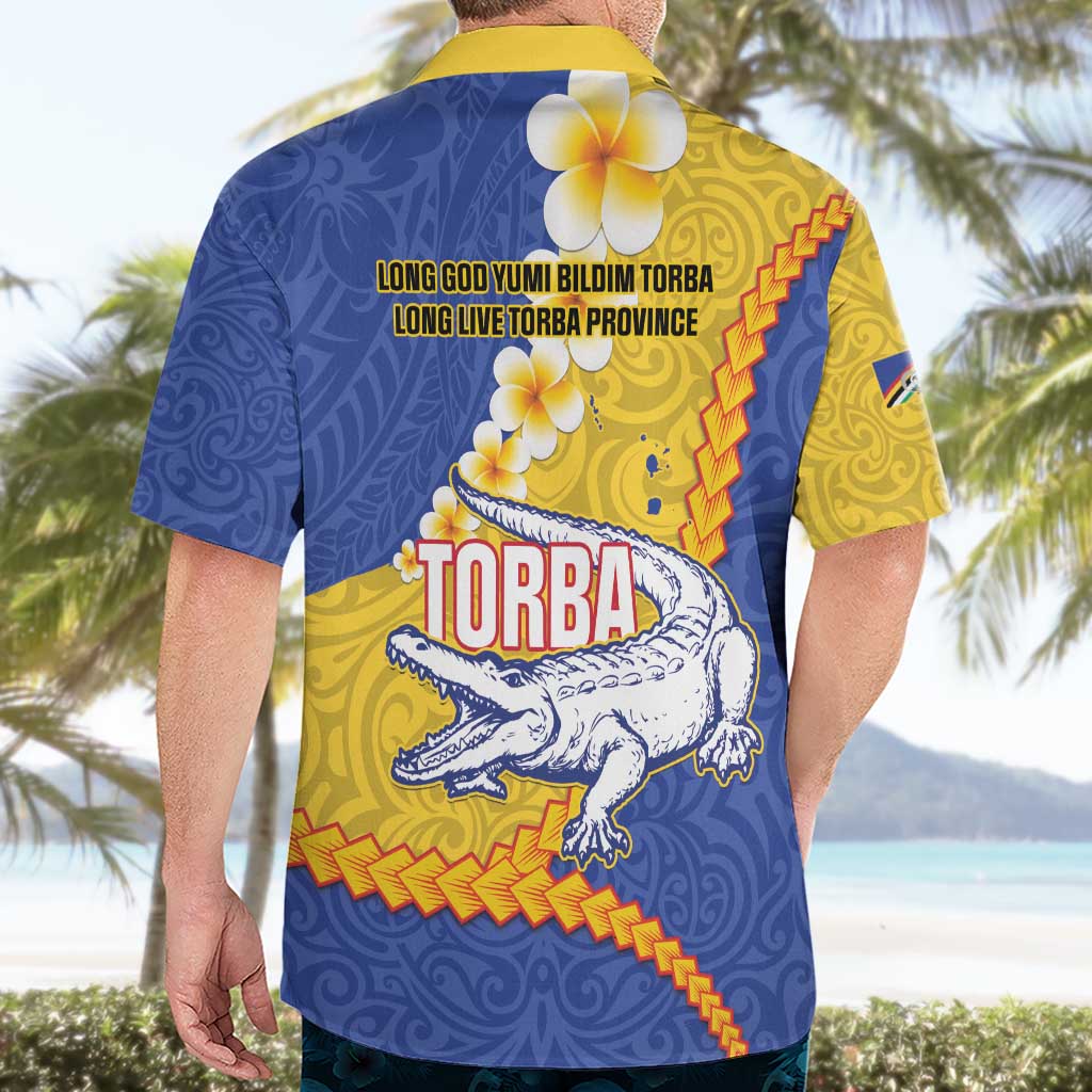 Torba Province Hawaiian Shirt Vanuatu Pattern Crocodile - Plumeria Flag Color LT14 - Polynesian Pride