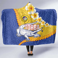 Torba Province Hooded Blanket Vanuatu Pattern Crocodile - Plumeria Flag Color LT14 One Size Yellow - Polynesian Pride