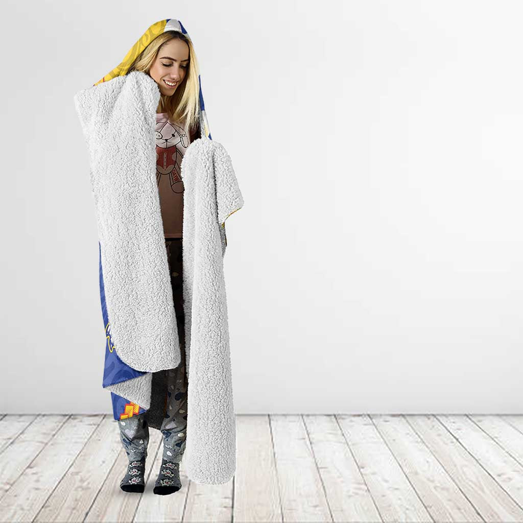 Torba Province Hooded Blanket Vanuatu Pattern Crocodile - Plumeria Flag Color LT14 - Polynesian Pride