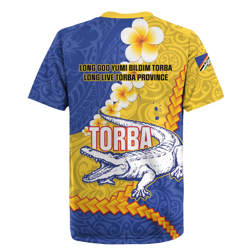 Torba Province Rugby Jersey Vanuatu Pattern Crocodile - Plumeria Flag Color LT14 - Polynesian Pride