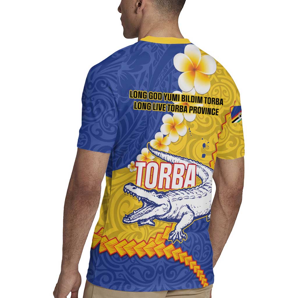 Torba Province Rugby Jersey Vanuatu Pattern Crocodile - Plumeria Flag Color LT14 - Polynesian Pride
