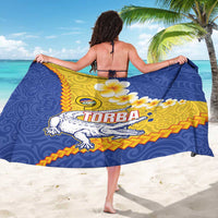 Torba Province Sarong Vanuatu Pattern Crocodile - Plumeria Flag Color
