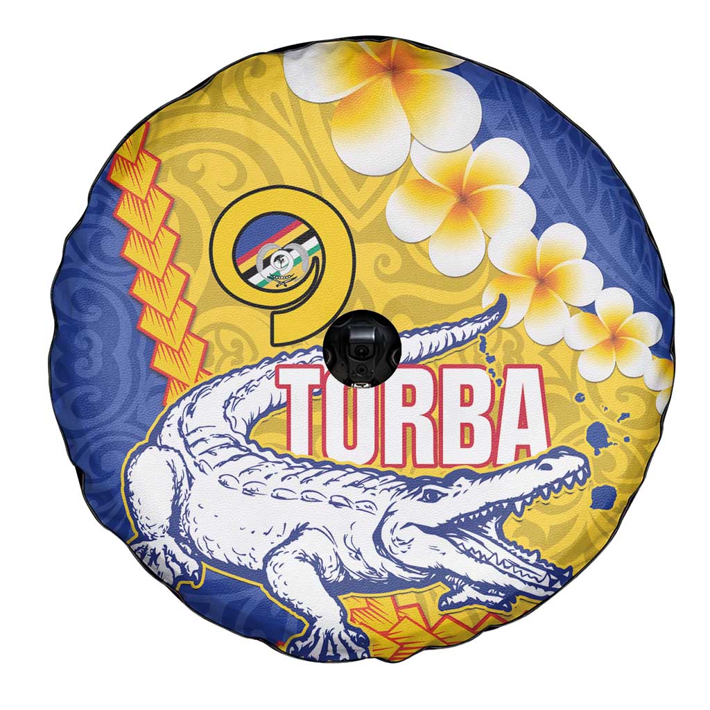 Torba Province Spare Tire Cover Vanuatu Pattern Crocodile - Plumeria Flag Color LT14 - Polynesian Pride