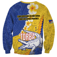 Torba Province Sweatshirt Vanuatu Pattern Crocodile - Plumeria Flag Color LT14 - Polynesian Pride
