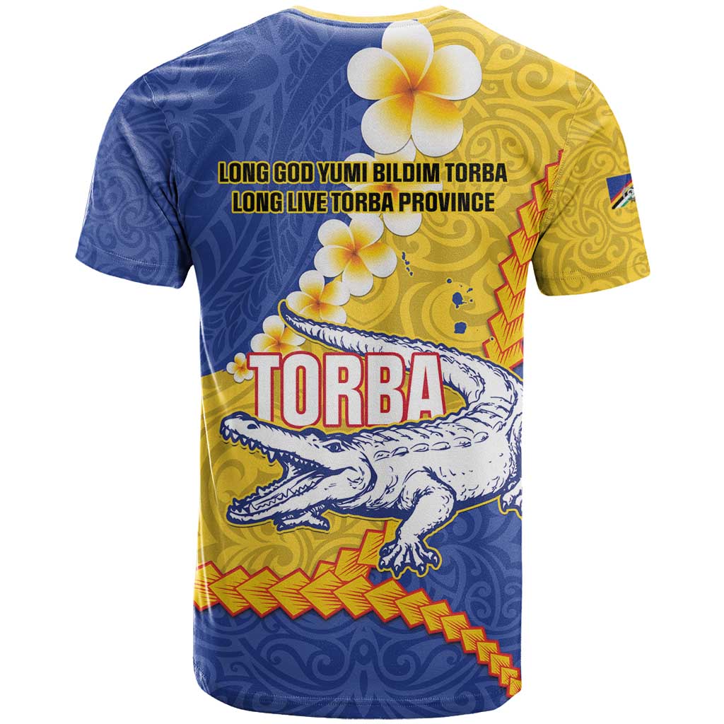 Torba Province T Shirt Vanuatu Pattern Crocodile - Plumeria Flag Color LT14 - Polynesian Pride