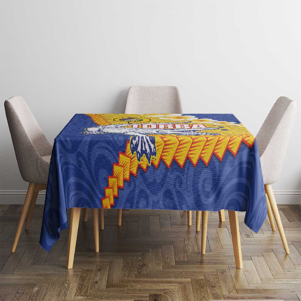 Torba Province Tablecloth Vanuatu Pattern Crocodile - Plumeria Flag Color LT14 - Polynesian Pride