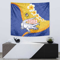 Torba Province Tapestry Vanuatu Pattern Crocodile - Plumeria Flag Color
