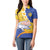 Torba Province Women Polo Shirt Vanuatu Pattern Crocodile - Plumeria Flag Color