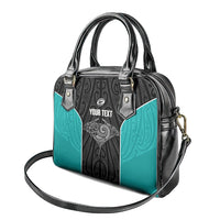 Custom New Zealand Stingray Oztag Shoulder Handbag Tag Rugby Maori Pattern Black Version LT14 - Polynesian Pride