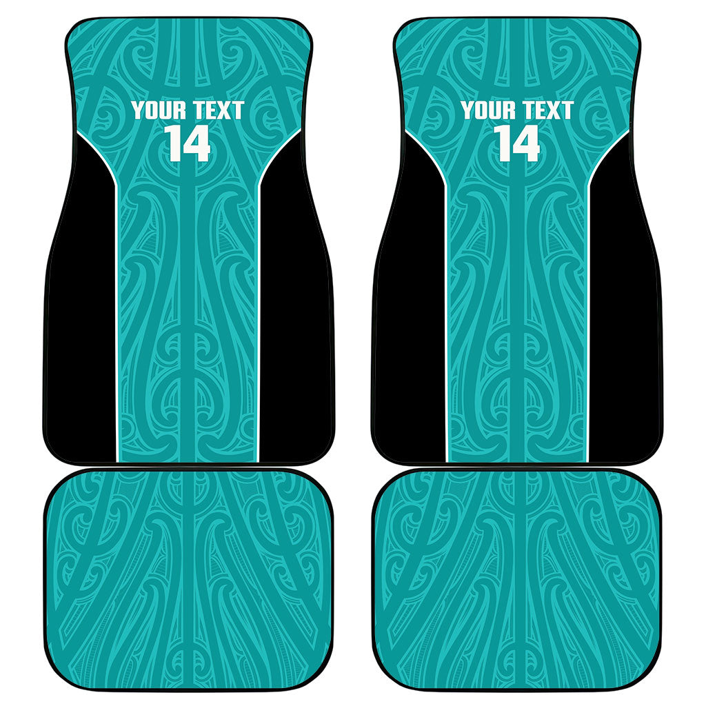Custom New Zealand Stingray Oztag Car Mats Tag Rugby Maori Pattern Teal Version LT14 - Polynesian Pride