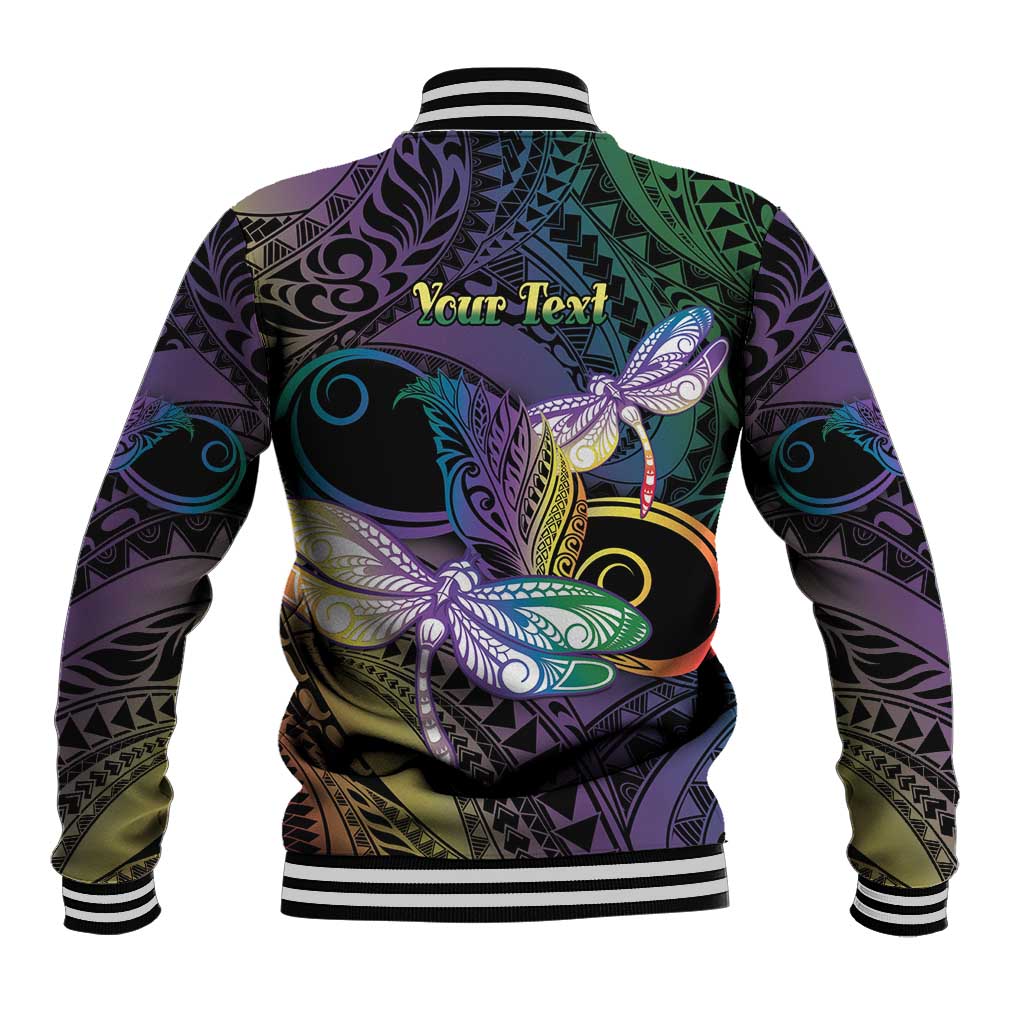 Personalized Polynesian Memorial Baseball Jacket Dragonflies Appear When Angels Are Near LT14 - Polynesian Pride