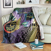 Personalized Polynesian Memorial Blanket Dragonflies Appear When Angels Are Near LT14 Colorful - Polynesian Pride