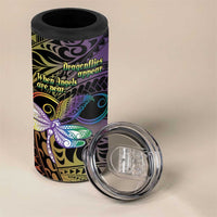 Personalized Polynesian Memorial 4 in 1 Can Cooler Tumbler Dragonflies Appear When Angels Are Near LT14 - Polynesian Pride