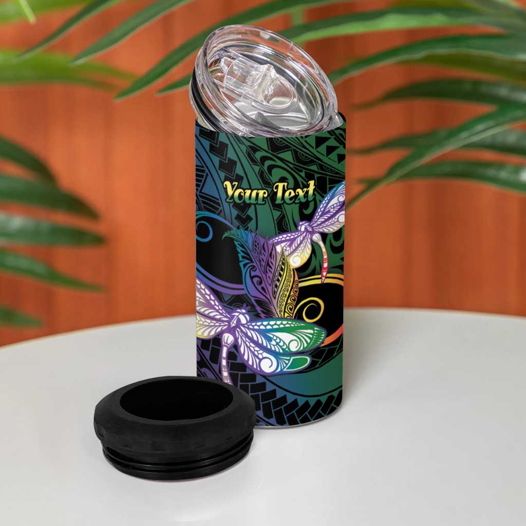 Personalized Polynesian Memorial 4 in 1 Can Cooler Tumbler Dragonflies Appear When Angels Are Near LT14 - Polynesian Pride