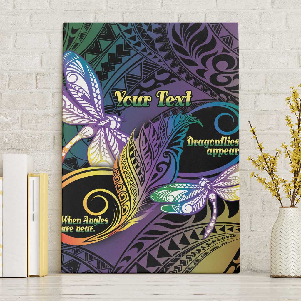 Personalized Polynesian Memorial Canvas Wall Art Dragonflies Appear When Angels Are Near