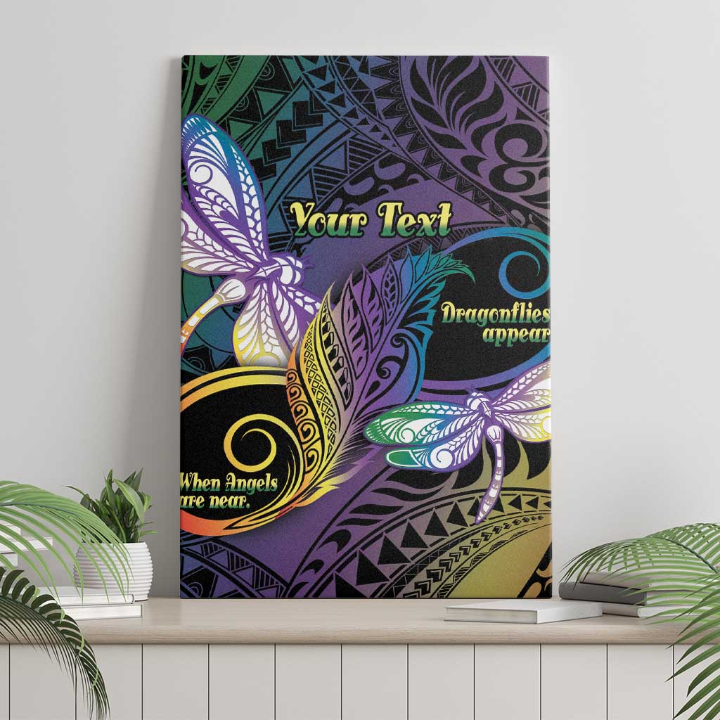 Personalized Polynesian Memorial Canvas Wall Art Dragonflies Appear When Angels Are Near LT14 - Polynesian Pride