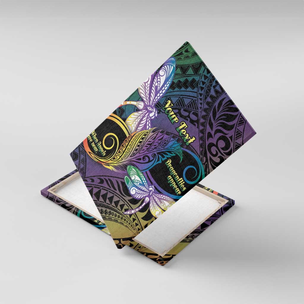 Personalized Polynesian Memorial Canvas Wall Art Dragonflies Appear When Angels Are Near LT14 With Frame Colorful - Polynesian Pride