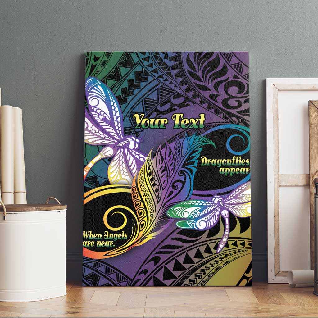 Personalized Polynesian Memorial Canvas Wall Art Dragonflies Appear When Angels Are Near LT14 - Polynesian Pride
