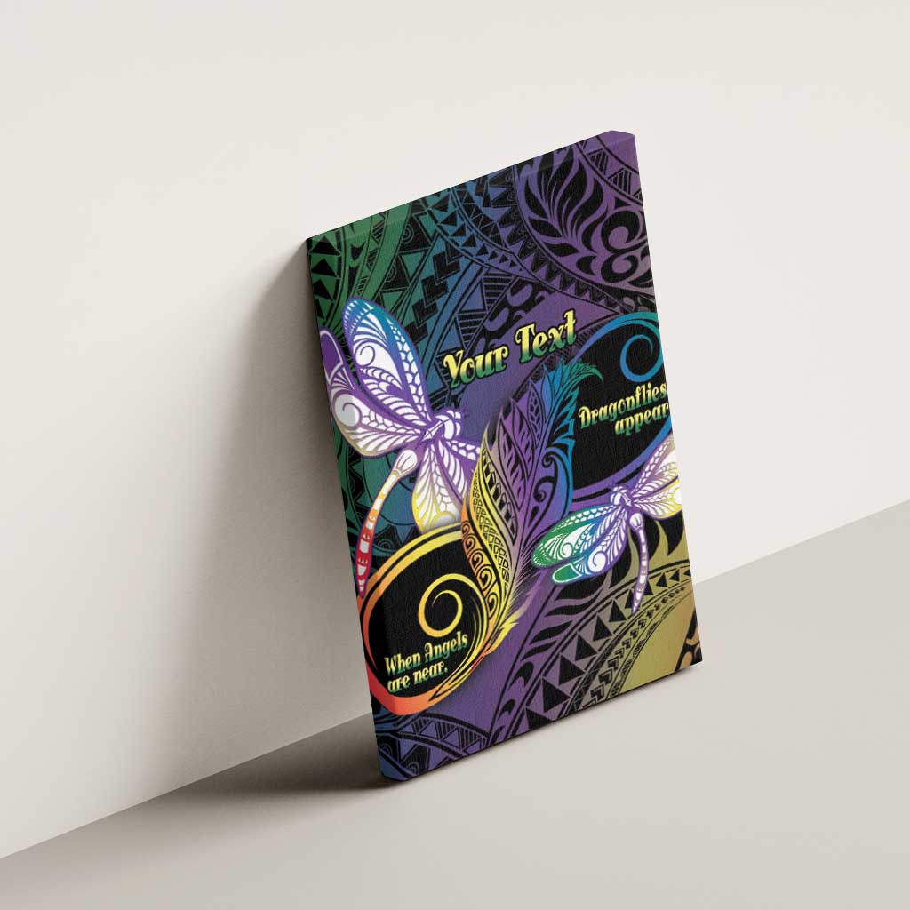 Personalized Polynesian Memorial Canvas Wall Art Dragonflies Appear When Angels Are Near LT14 - Polynesian Pride