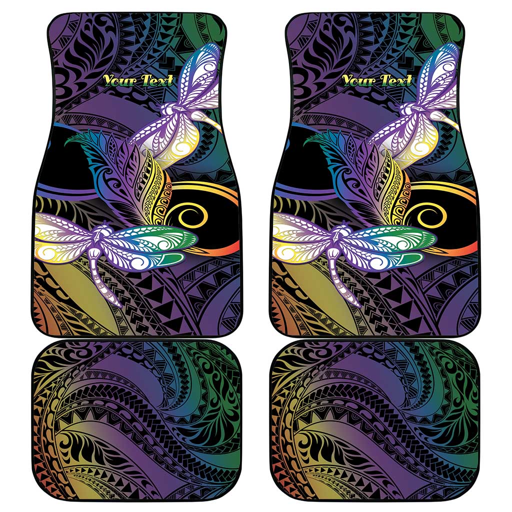 Personalized Polynesian Memorial Car Mats Dragonflies Appear When Angels Are Near LT14 - Polynesian Pride