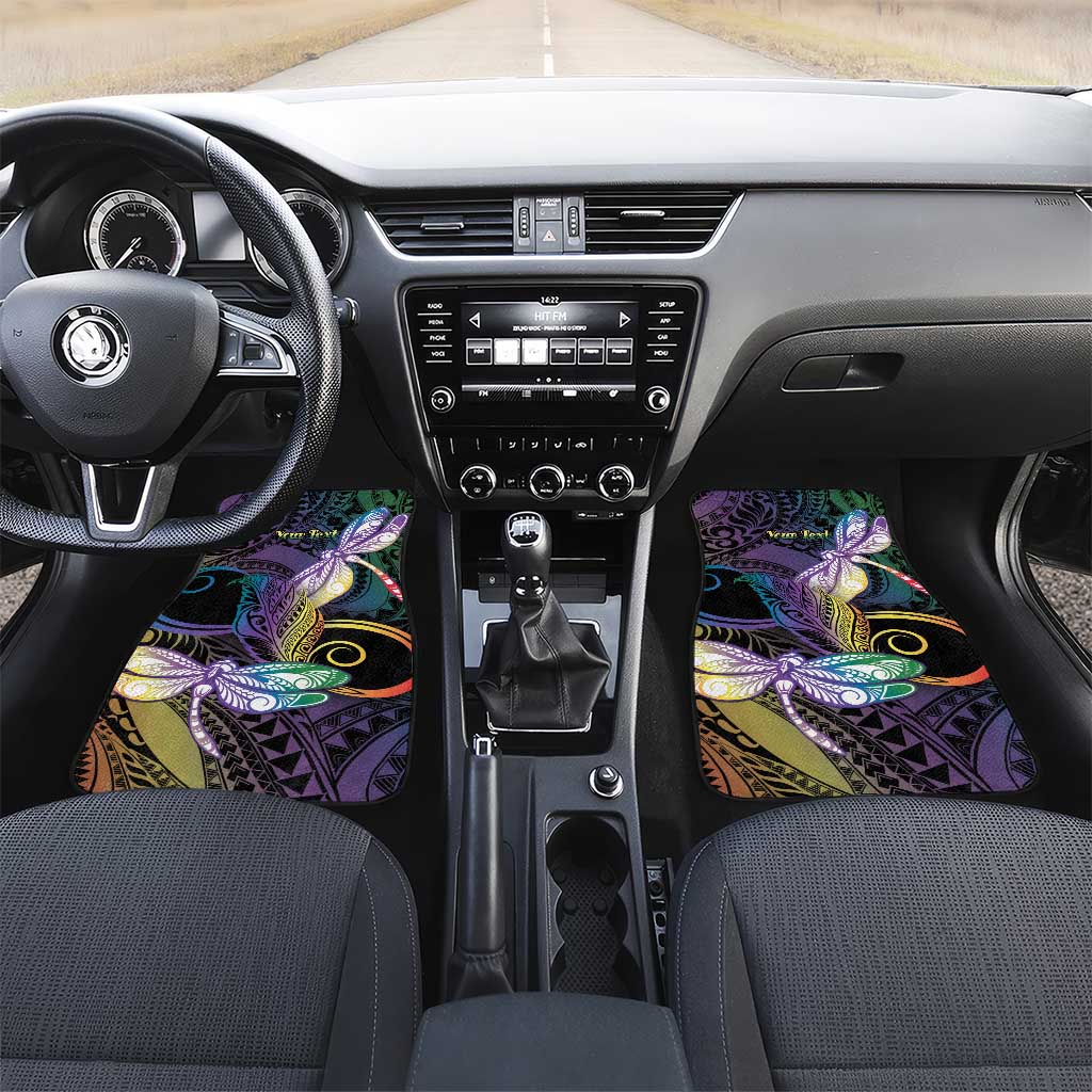 Personalized Polynesian Memorial Car Mats Dragonflies Appear When Angels Are Near LT14 Set 2pcs - Front Colorful - Polynesian Pride