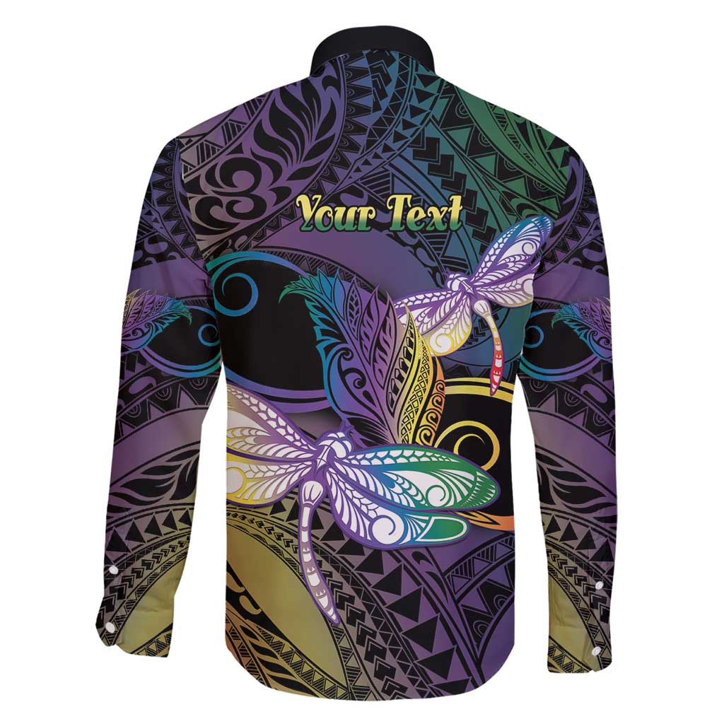 Personalized Polynesian Memorial Family Matching Short Sleeve Bodycon Dress and Hawaiian Shirt Dragonflies Appear When Angels Are Near LT14 - Polynesian Pride