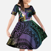 Personalized Polynesian Memorial Kid Short Sleeve Dress Dragonflies Appear When Angels Are Near LT14 KID Colorful - Polynesian Pride