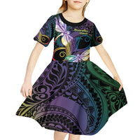 Personalized Polynesian Memorial Kid Short Sleeve Dress Dragonflies Appear When Angels Are Near LT14 - Polynesian Pride