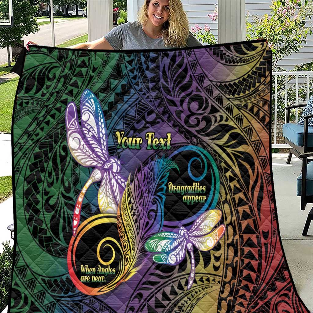 Personalized Polynesian Memorial Quilt Dragonflies Appear When Angels Are Near