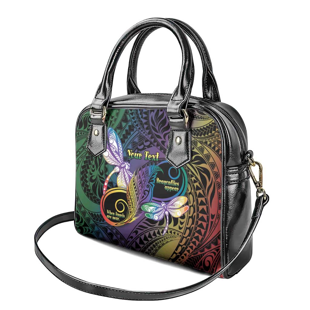 Personalized Polynesian Memorial Shoulder Handbag Dragonflies Appear When Angels Are Near