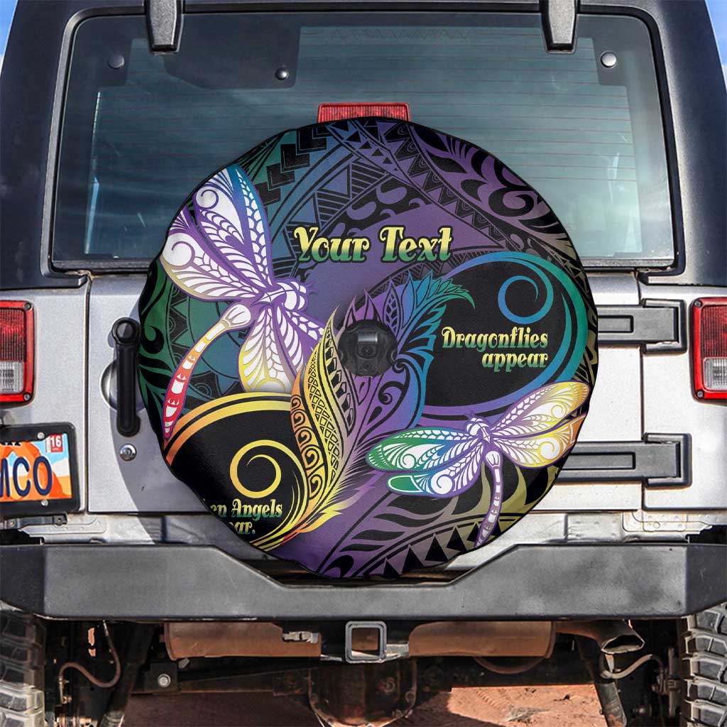 Personalized Polynesian Memorial Spare Tire Cover Dragonflies Appear When Angels Are Near LT14 Colorful - Polynesian Pride