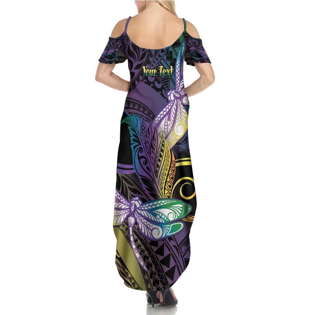 Personalized Polynesian Memorial Summer Maxi Dress Dragonflies Appear When Angels Are Near