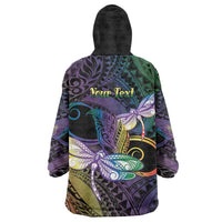 Personalized Polynesian Memorial Wearable Blanket Hoodie Dragonflies Appear When Angels Are Near LT14 - Polynesian Pride
