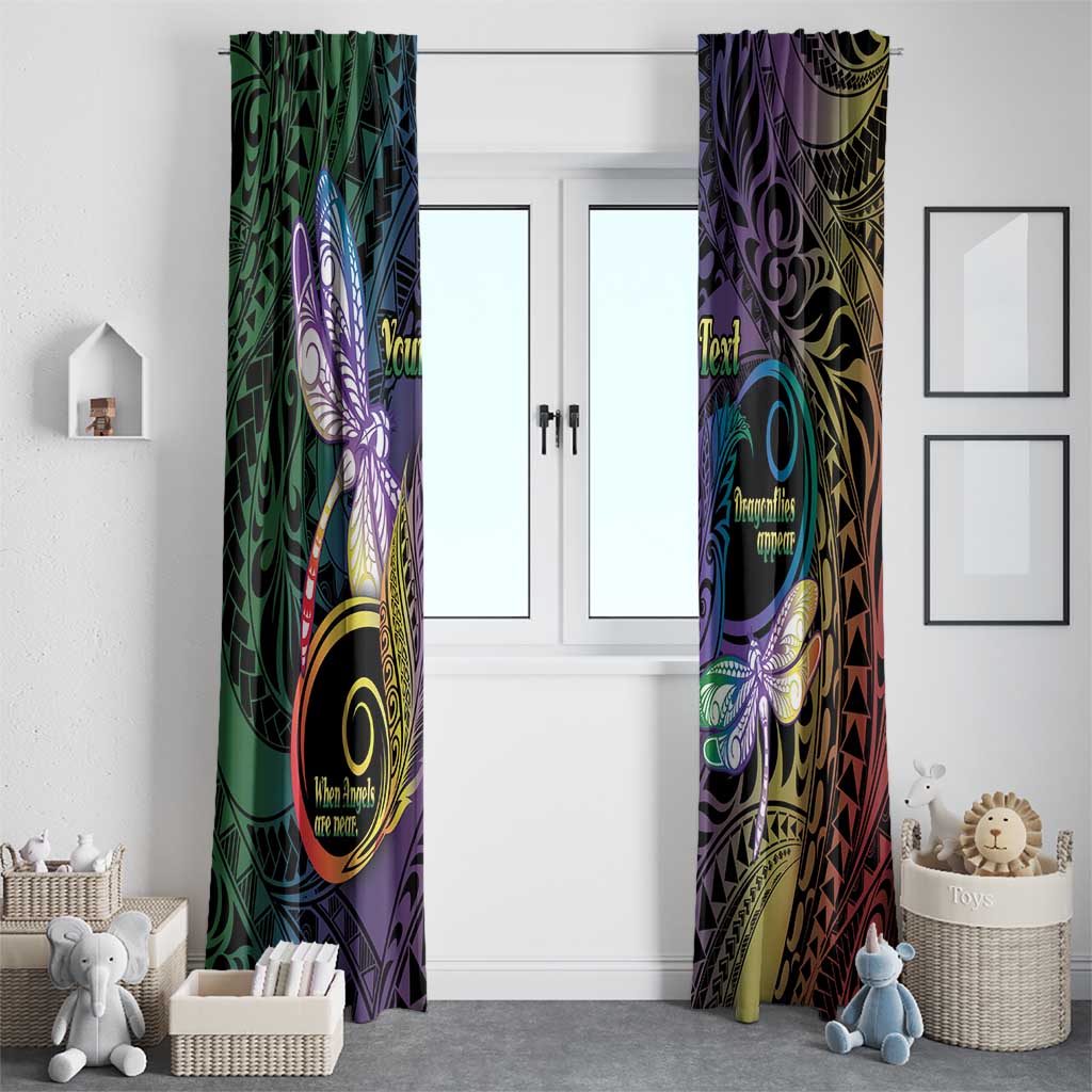 Personalized Polynesian Memorial Window Curtain Dragonflies Appear When Angels Are Near LT14 - Polynesian Pride