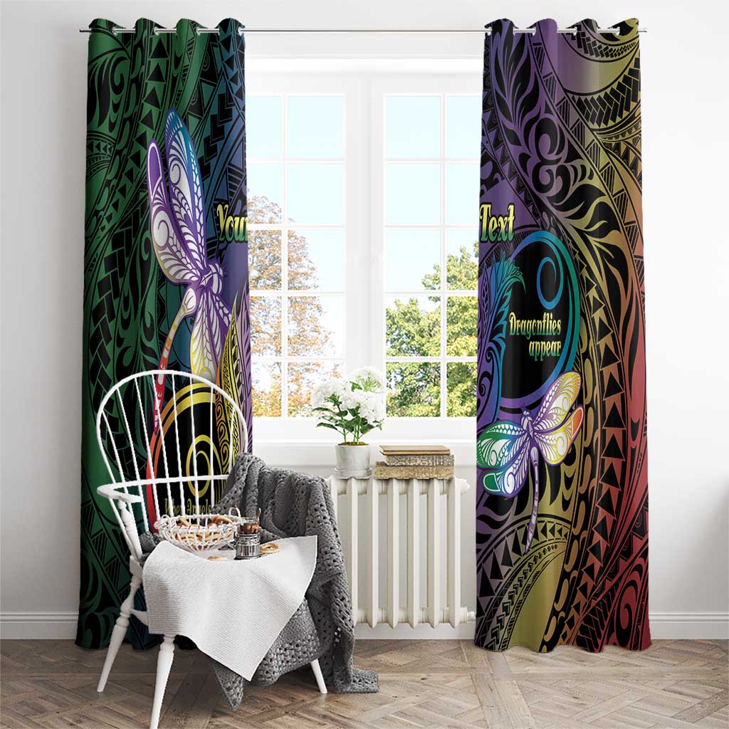 Personalized Polynesian Memorial Window Curtain Dragonflies Appear When Angels Are Near LT14 - Polynesian Pride