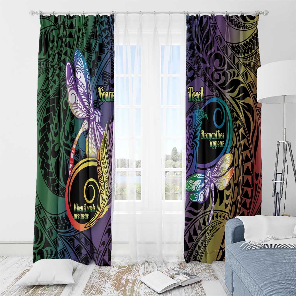 Personalized Polynesian Memorial Window Curtain Dragonflies Appear When Angels Are Near LT14 - Polynesian Pride