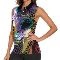 Personalized Polynesian Memorial Women Sleeveless Polo Shirt Dragonflies Appear When Angels Are Near