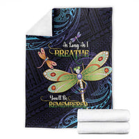 As Long As I Breathe You'll Be Remembered Blanket Dragonflies Memorial - Polynesian Pattern LT14 - Polynesian Pride