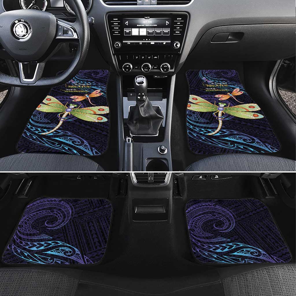As Long As I Breathe You'll Be Remembered Car Mats Dragonflies Memorial - Polynesian Pattern LT14 Set 4pcs Black - Polynesian Pride