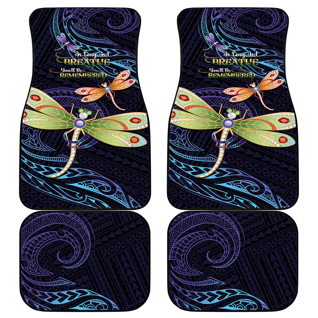 As Long As I Breathe You'll Be Remembered Car Mats Dragonflies Memorial - Polynesian Pattern LT14 - Polynesian Pride