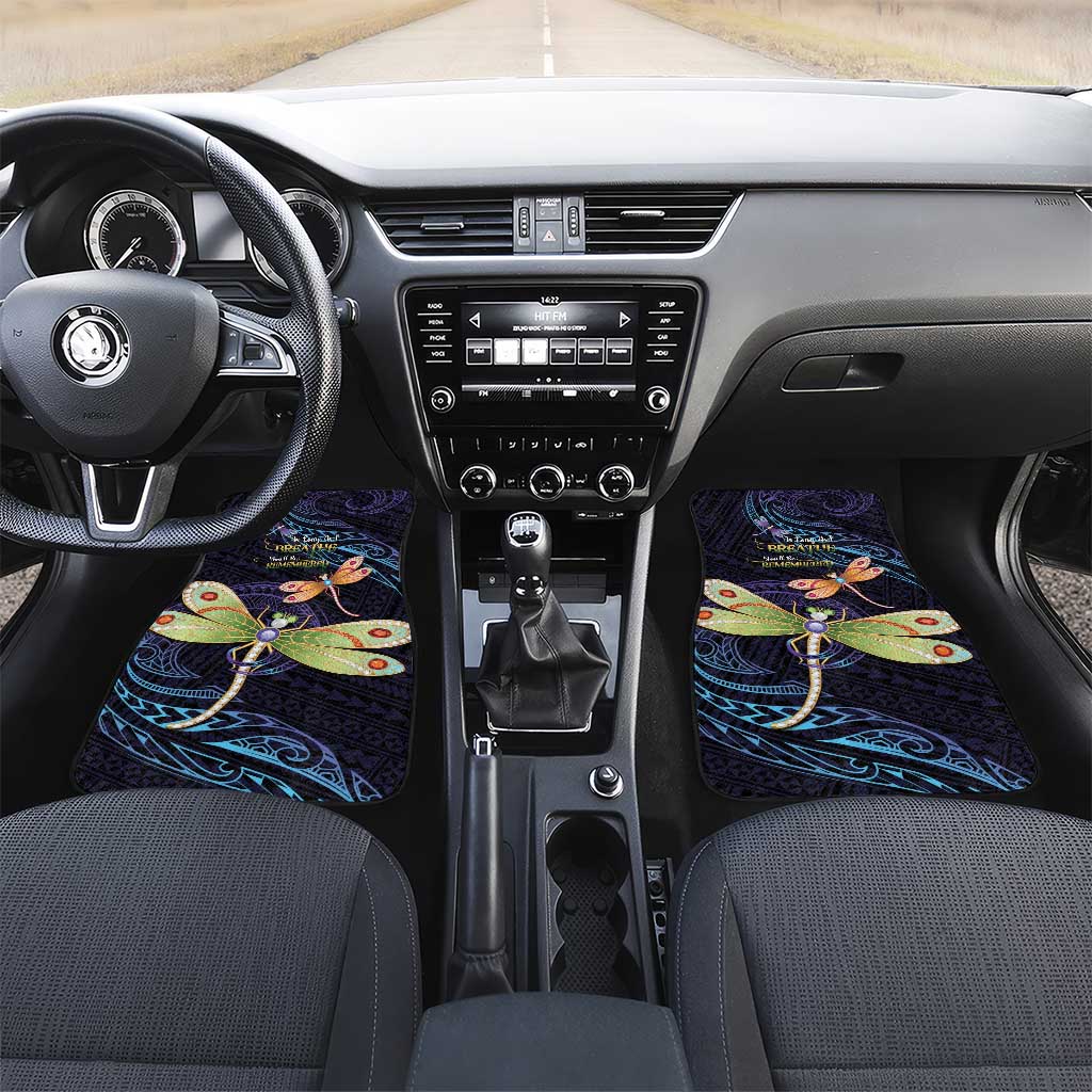 As Long As I Breathe You'll Be Remembered Car Mats Dragonflies Memorial - Polynesian Pattern LT14 Set 2pcs - Front Black - Polynesian Pride