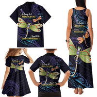 As Long As I Breathe You'll Be Remembered Family Matching Tank Maxi Dress and Hawaiian Shirt Dragonflies Memorial - Polynesian Pattern
